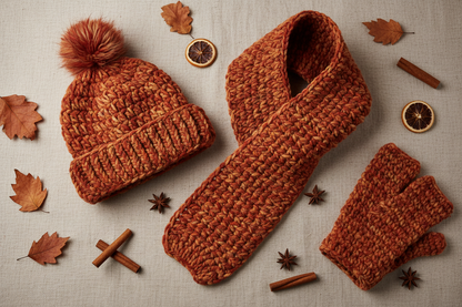Crochet Winter Set - Terracotta