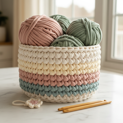 Crocheted Basket Close-up