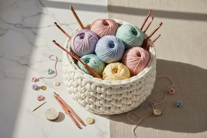 Yarn Basket Flat Lay
